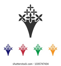 Flower icon.Flower in bucket vector sign.