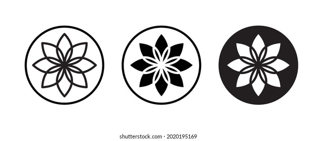 flower icons button, vector, sign, symbol, logo, illustration, editable stroke, flat design style isolated on white
