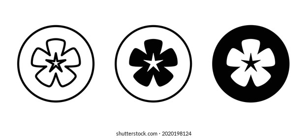 flower icons button, vector, sign, symbol, logo, illustration, editable stroke, flat design style isolated on white