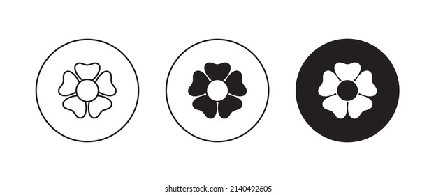 flower icons button, vector, sign, symbol, logo, illustration, editable stroke, flat design style isolated on white