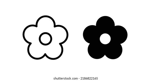 flower icons button, vector, sign, symbol, logo, illustration, editable stroke, flat design style isolated on white