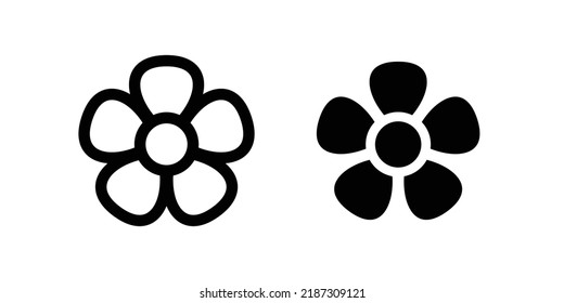 Schaltfläche für Blumensymbole, Vektorgrafik, Zeichen, Symbol, Logo, Illustration, bearbeitbarer Strich, flacher Designstil einzeln auf Weiß