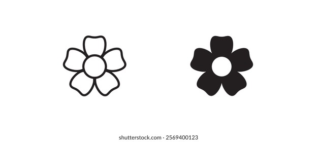 flower icons button, vector, sign, symbol, logo, illustration, editable stroke, flat design style isolated on white