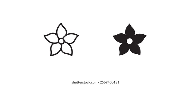 flower icons button, vector, sign, symbol, logo, illustration, editable stroke, flat design style isolated on white