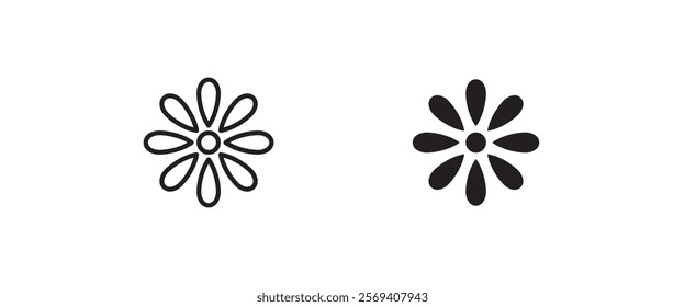 flower icons button, vector, sign, symbol, logo, illustration, editable stroke, flat design style isolated on white