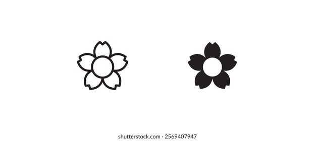 flower icons button, vector, sign, symbol, logo, illustration, editable stroke, flat design style isolated on white