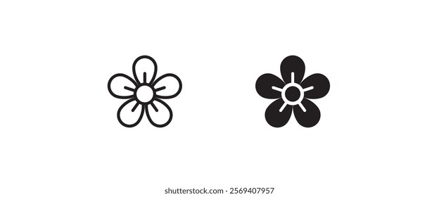 flower icons button, vector, sign, symbol, logo, illustration, editable stroke, flat design style isolated on white