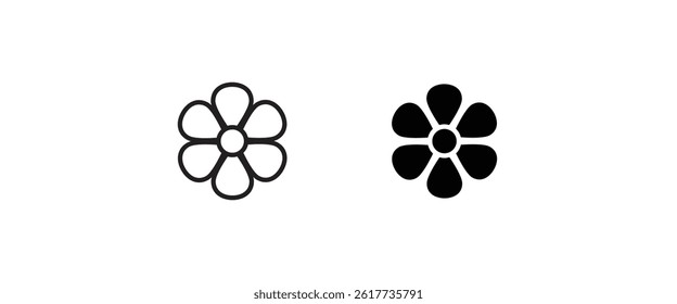 flower icons button, vector, sign, symbol, logo, illustration, editable stroke, flat design style isolated on white