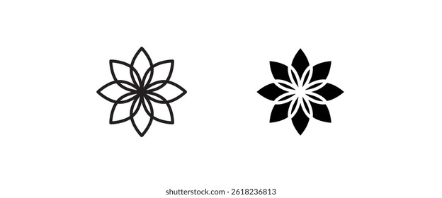 flower icons button, vector, sign, symbol, logo, illustration, editable stroke, flat design style isolated on white