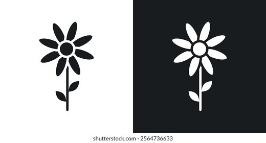 Flower icons in flat syle