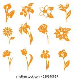 Flower icons - gradient free and easy to change color.