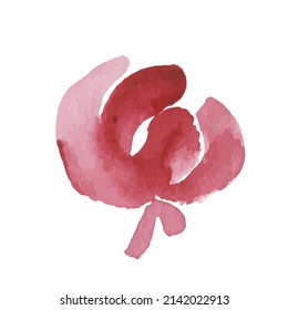 Flower icons isolated on white background. Logo sign design. Modern brush watercolor illustration. Vector illustration