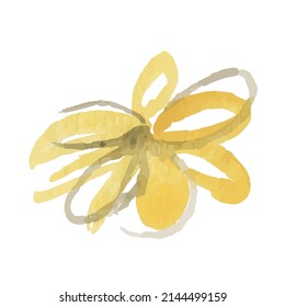 Flower icons isolated on white background. Logo sign design. Modern brush watercolor illustration. Vector illustration