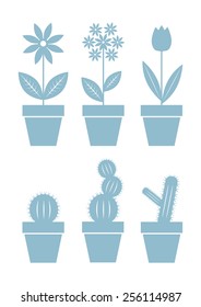 Flower icons on white background