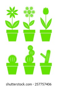 Flower icons on white background