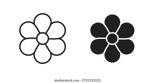 Iconos de flores sobre fondo blanco. Signo de Vector de línea, símbolo para Web y móvil