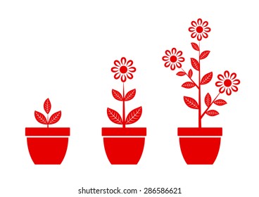 Flower icons on white background