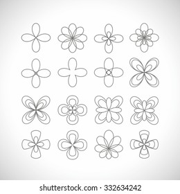 Flower icons, outlines