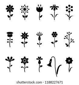 flower icons set