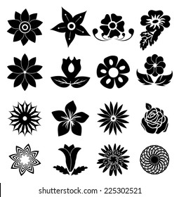 Flower icons set