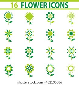 Flower icons set