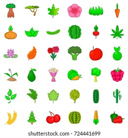Flower icons set. Cartoon style of 36 flower vector icons for web isolated on white background