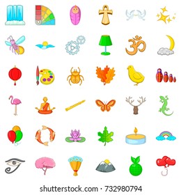 Flower icons set. Cartoon style of 36 flower vector icons for web isolated on white background