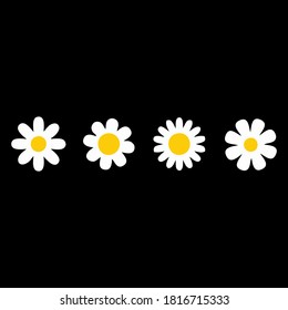 Flower icons set. Daisy chamomile icon. Simple simbol flowers. Flower plant flat style