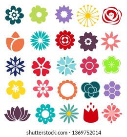 Flower icons set 