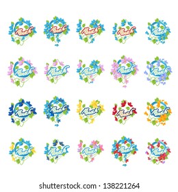 Flower Icons - Set - Isolated On White Background - Vector Illustration, Graphic Design Editable For Your Design. Flower Logo 