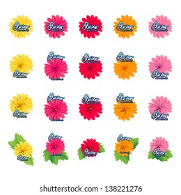 Flower Icons - Set - Isolated On White Background - Vector Illustration, Graphic Design Editable For Your Design. Flower Logo 