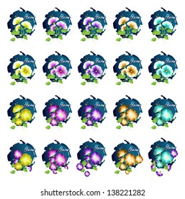 Flower Icons - Set - Isolated On White Background - Vector Illustration, Graphic Design Editable For Your Design. Flower Logo 