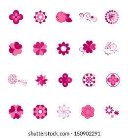 Flower Icons Set - Isolated On White Background - Vector illustration, Graphic Design Editable For Your Design. Flower Logo