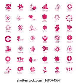 Flower Icons Set - Isolated On White Background - Vector Illustration, Graphic Design Editable For Your Design