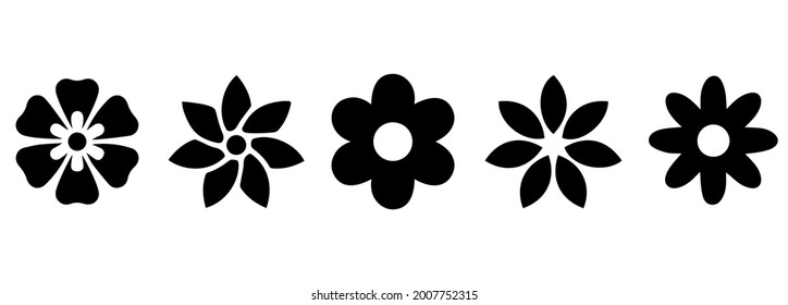 Flower icons set isolated on white background. Flower simple icon. Vector illustration