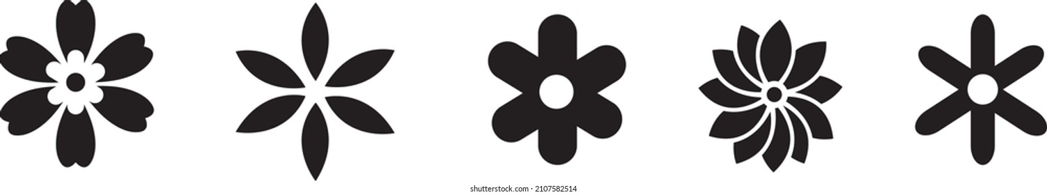 Flower icons set isolated on white background. Flower simple icon.