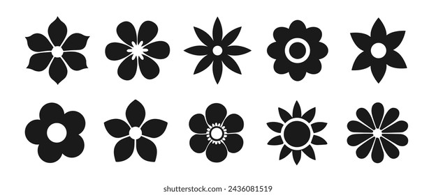 Flower icons set isolated on white background. Flower simple icon. Vector illustration