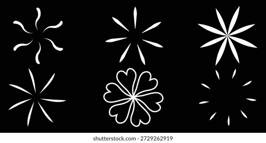 Ícones de flores definidos isoladamente. Ícone simples de flor. Ilustração vetorial eps 10