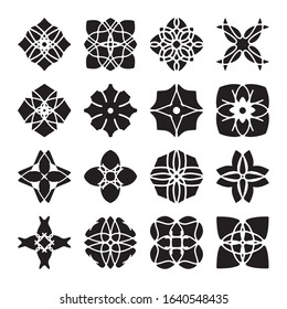Flower Icons Set on White Background. perfect for websites, application icons