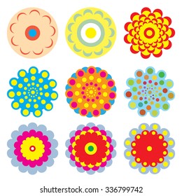 Flower icons set for pattern isolated on white background, vector flower logo icon collection 