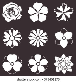 flower icons set. flower picture, flower image - stock vector
