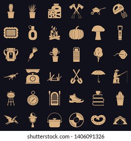 Flower icons set. Simple style of 36 flower vector icons for web for any design