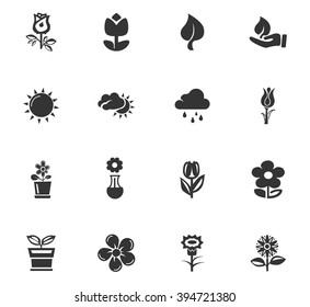 Flower icons set and symbols for web user interface