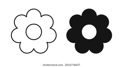 Flower icons set for website design