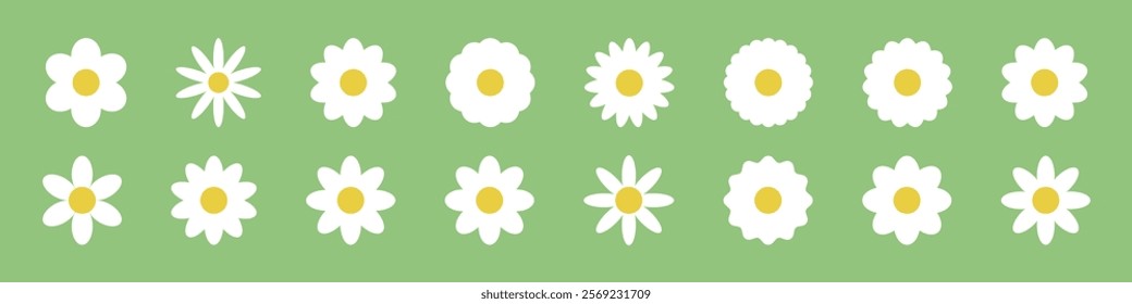 Flower  icons set.Flower icon collection.Flat  style.Vector illustration.
