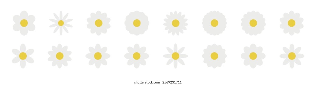 Flower  icons set.Flower icon collection.Flat  style.Vector illustration.
