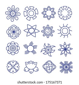 Flower icons set.Vector element for your design