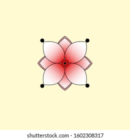 Flower Icons In Silhouette Isolated On Yellow - Cute retro illustrations in bright colors for stickers, labels, tags, scrapbooking.
