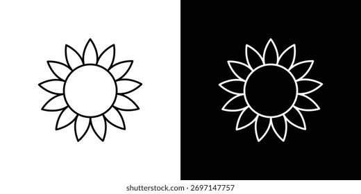 Iconos de la flor. simple, trazo, iconos negros