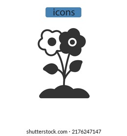 flower icons  symbol vector elements for infographic web